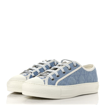 Christian Dior Denim Cannage Walk'N'Dior Low Top Sneakers 38.5 Dynamic Blue 3 of 11