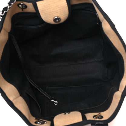Chanel Canvas Medium Deauville Tote Beige Black 5 of 22