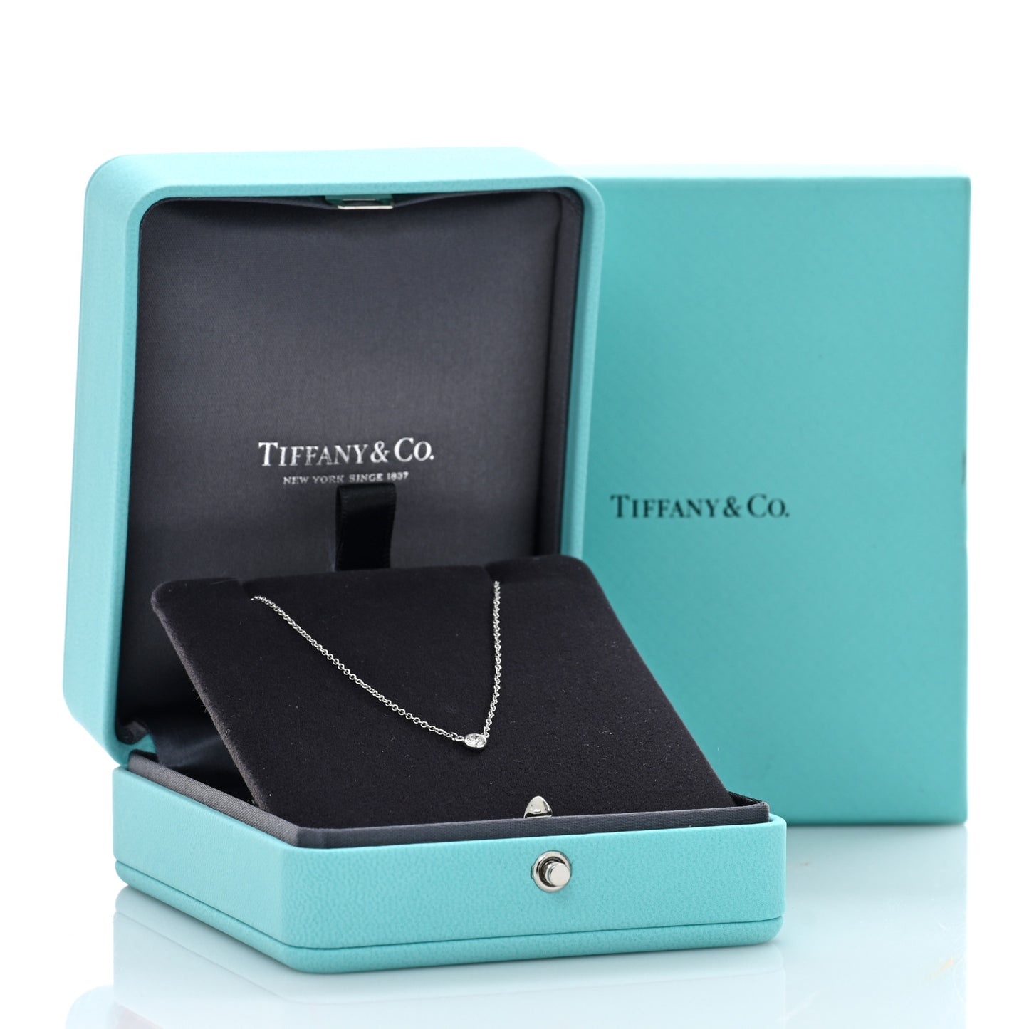 Platinum Diamond .12ct Elsa Peretti Diamonds by the Yard Pendant Necklace