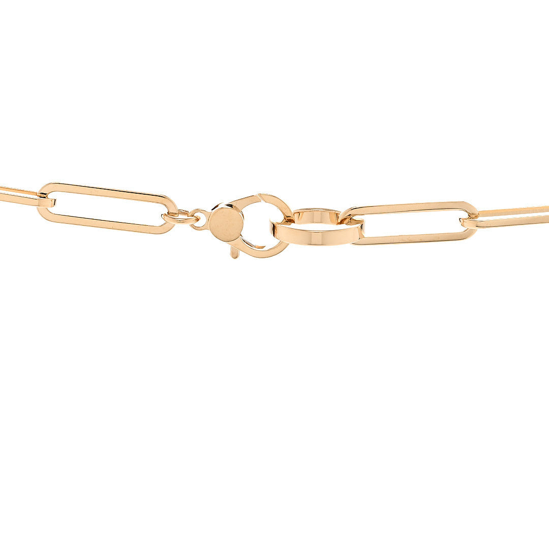 18K Yellow Gold Diamond Pave Kelly Chaine Choker Necklace
