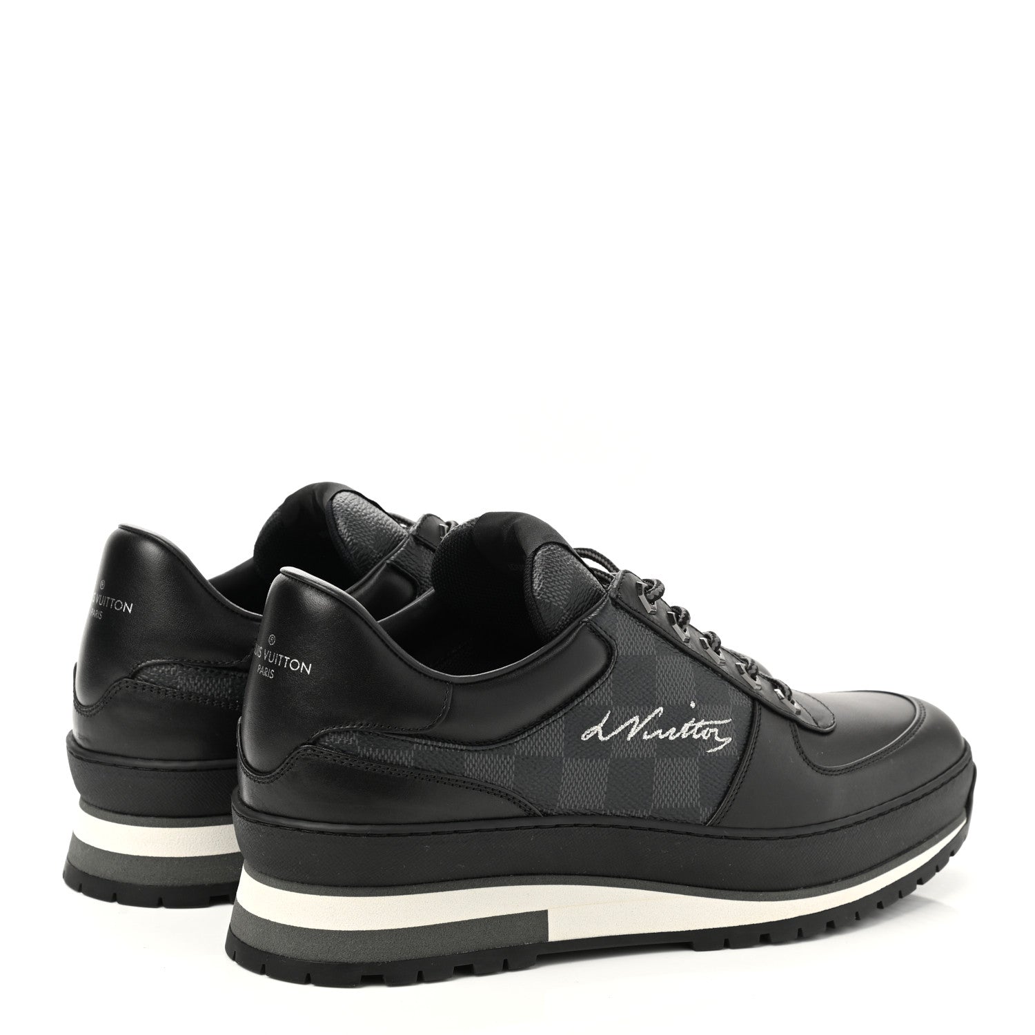 Louis Vuitton Calfskin Damier Graphite Harlem Sneakers 8 Black 4 of 9
