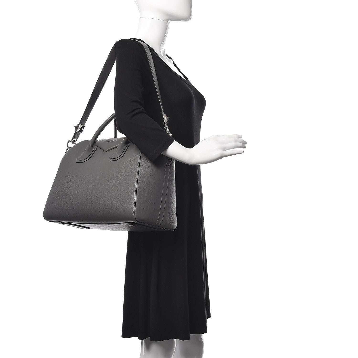 Givenchy Sugar Goatskin Medium Antigona Dark Grey 2 of 9