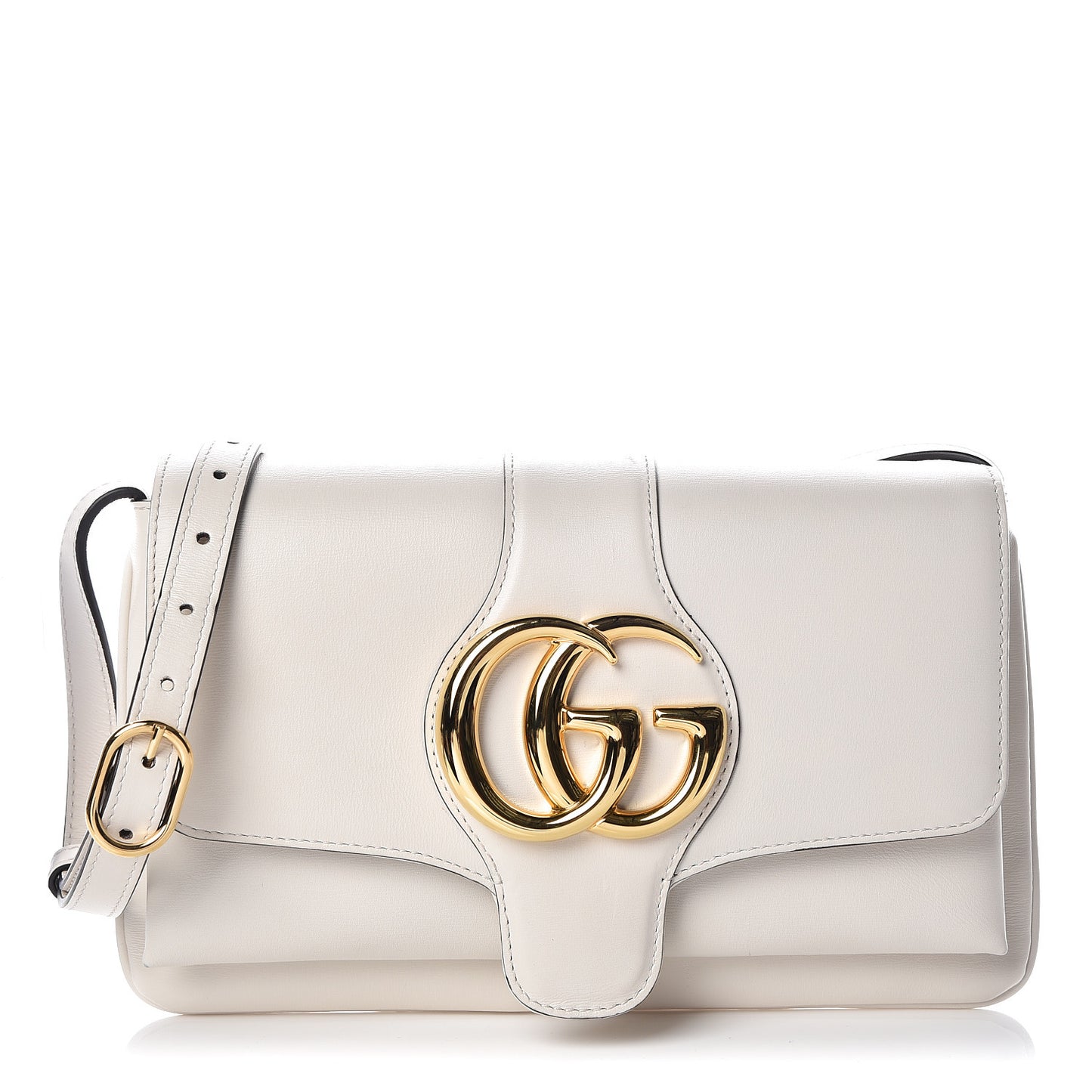 Calfskin Small Arli Flap Shoulder Bag Mystic White