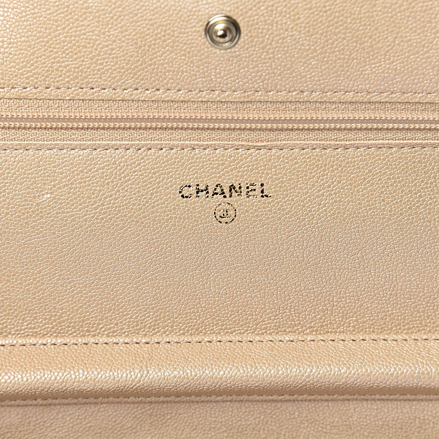 Chanel Iridescent Caviar Quilted Wallet On Chain WOC Beige 6 of 12