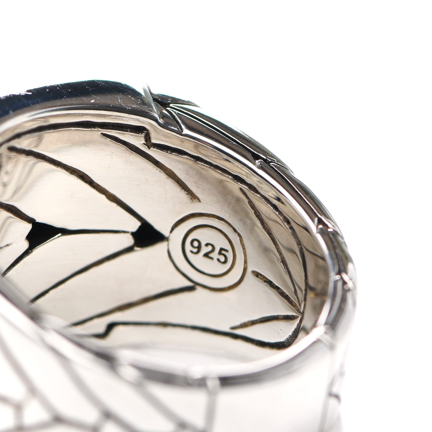 John Hardy Sterling Silver Black Sapphire Modern Chain Signet Ring 62 10 5 of 5
