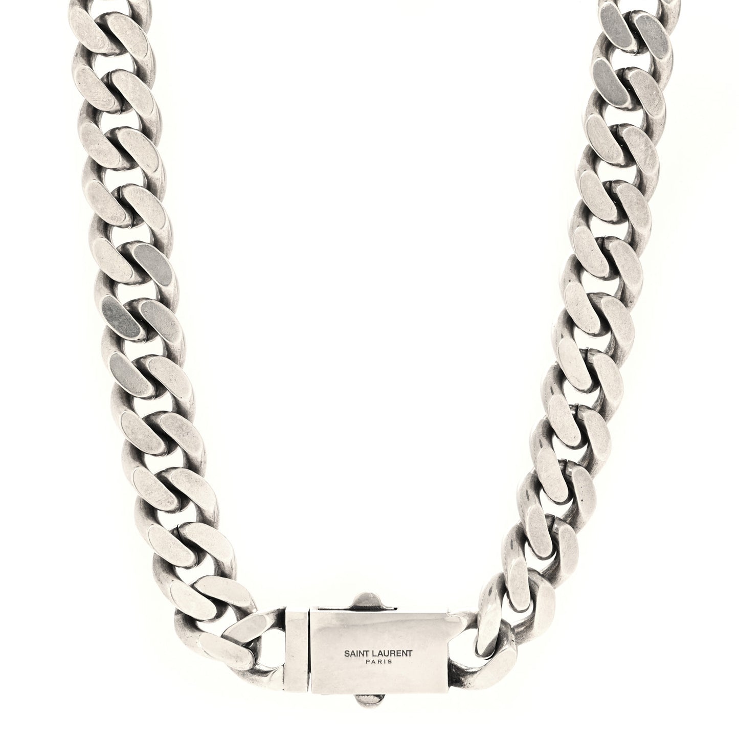 Metal Curb Chain Necklace Oxidized Silver