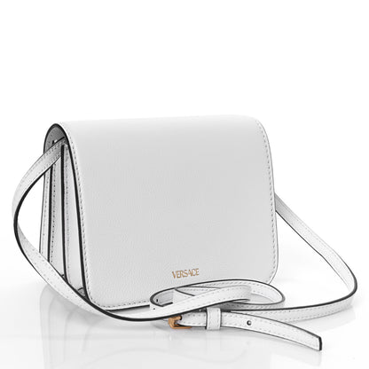 Versace Grained Calfskin La Medusa Shoulder Bag White 3 of 8