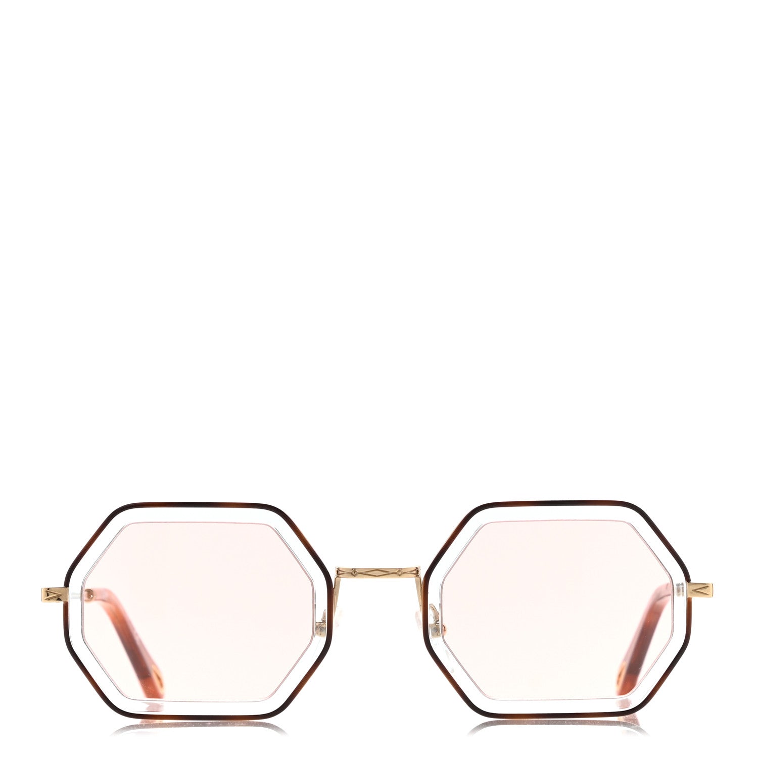 Chloe Rectangular Sunglasses CE146S Gold 2 of 7