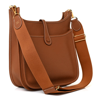 Hermes Taurillon Clemence Evelyne III PM Gold 2 of 10