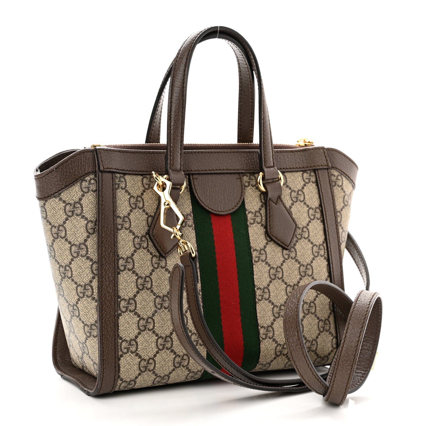 GG Supreme Monogram Small Ophidia Tote Bag Brown