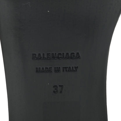 Balenciaga Shiny Calfskin Belt Flat Sandals 37 Black 6 of 8