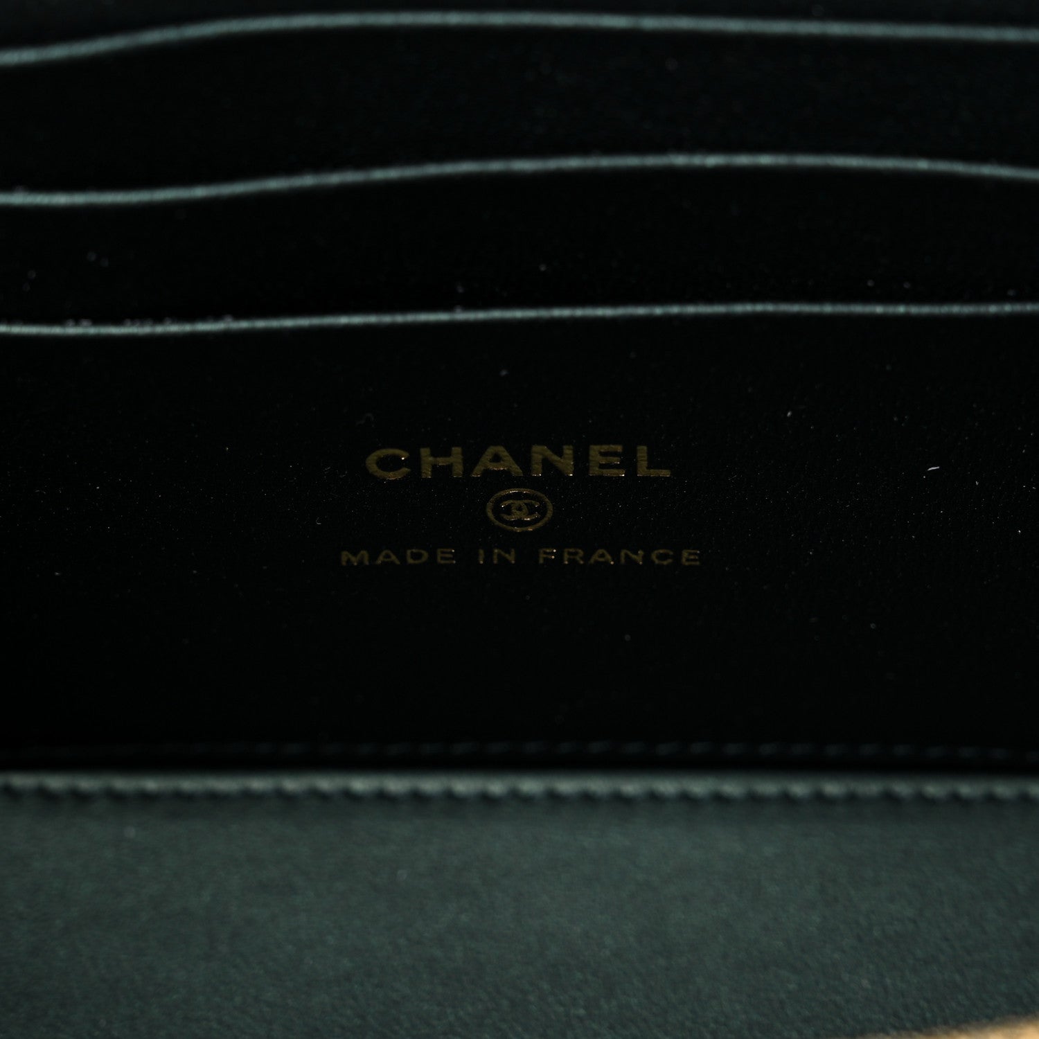 Chanel Iridescent Lambskin Quilted Small Top Handle Vanity Case With Chain Dark Green 6 of 10