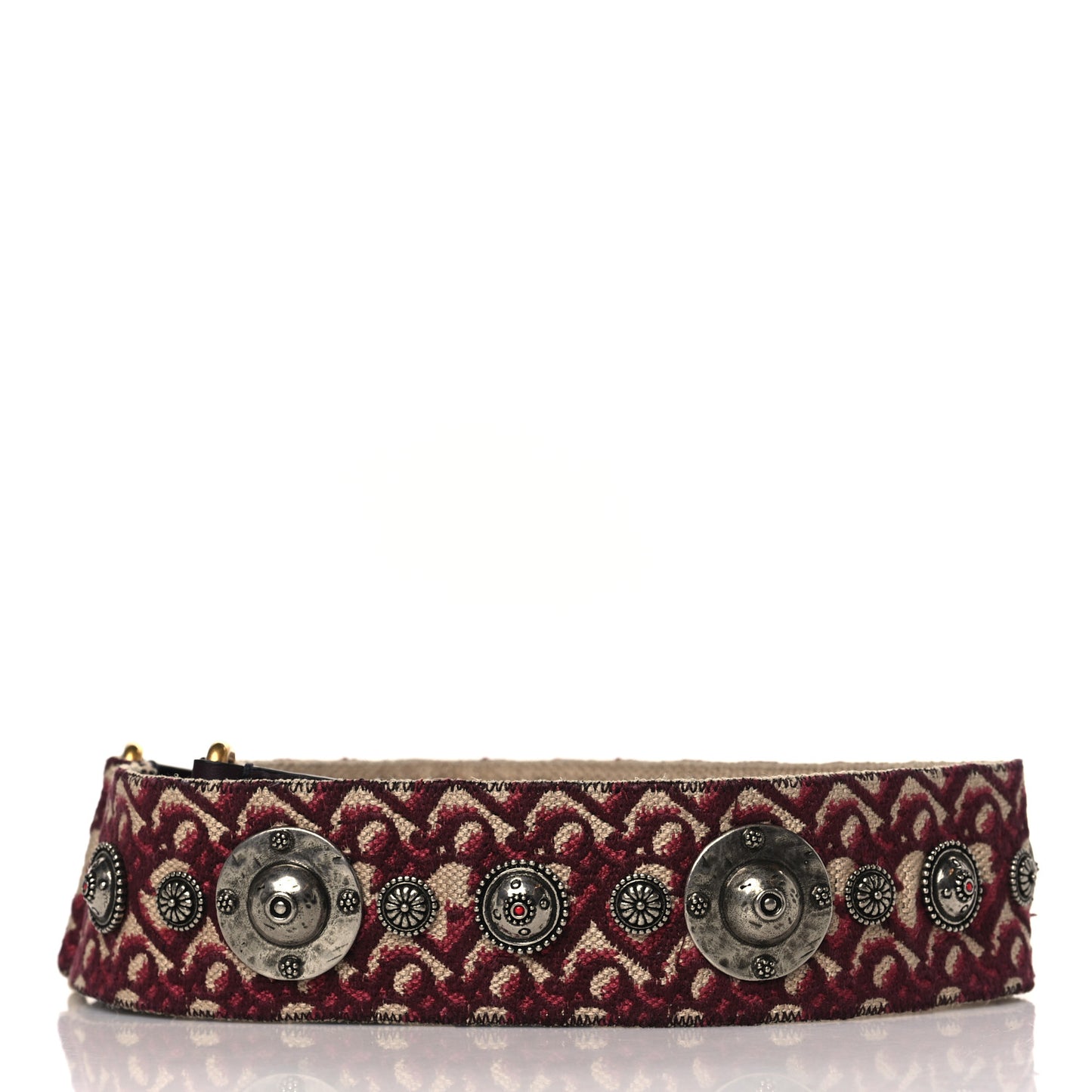 Oblique Studded Shoulder Strap Burgundy