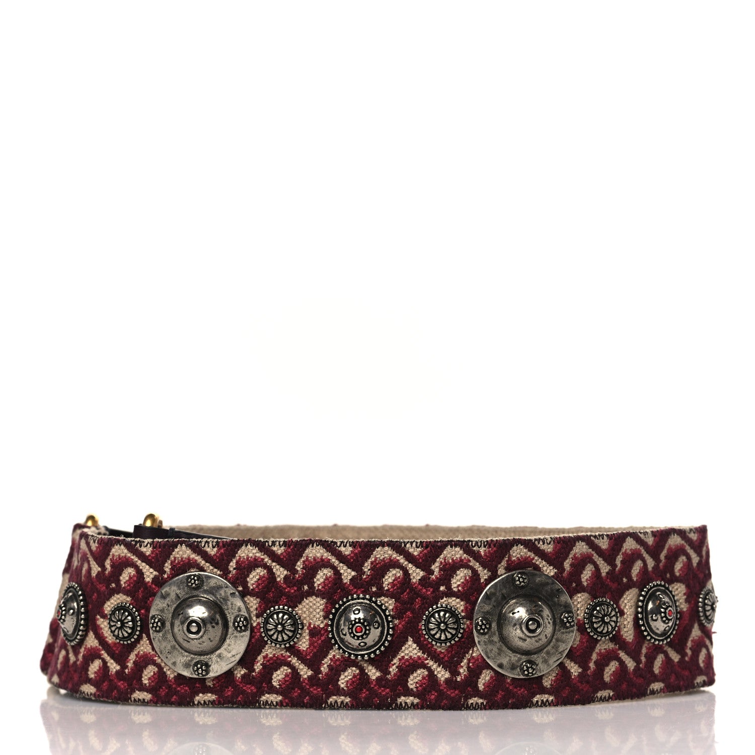 Christian Dior Oblique Studded Shoulder Strap Burgundy 5 of 5