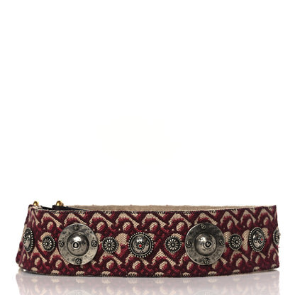 Christian Dior Oblique Studded Shoulder Strap Burgundy 5 of 5