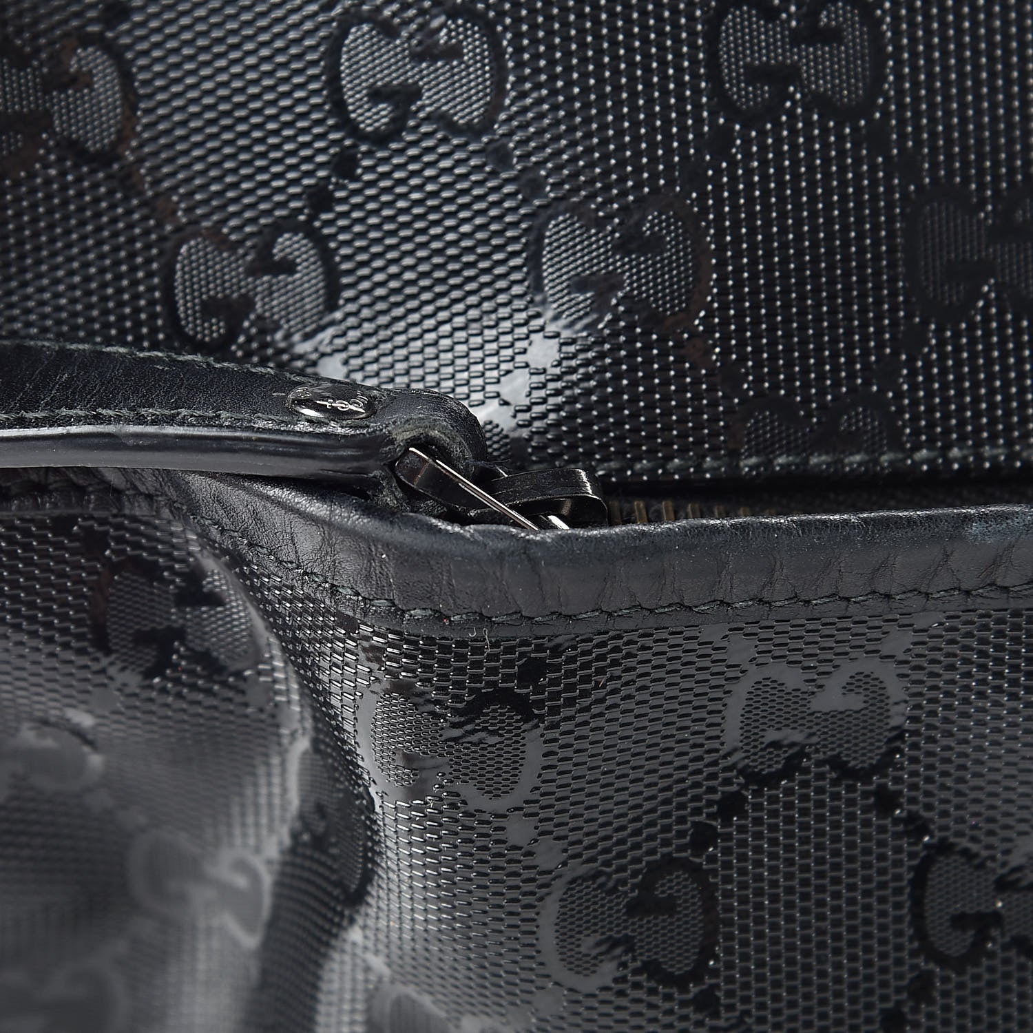 Gucci Imprime Monogram Large Double Buckle Flap Messenger Bag Black 12 of 12