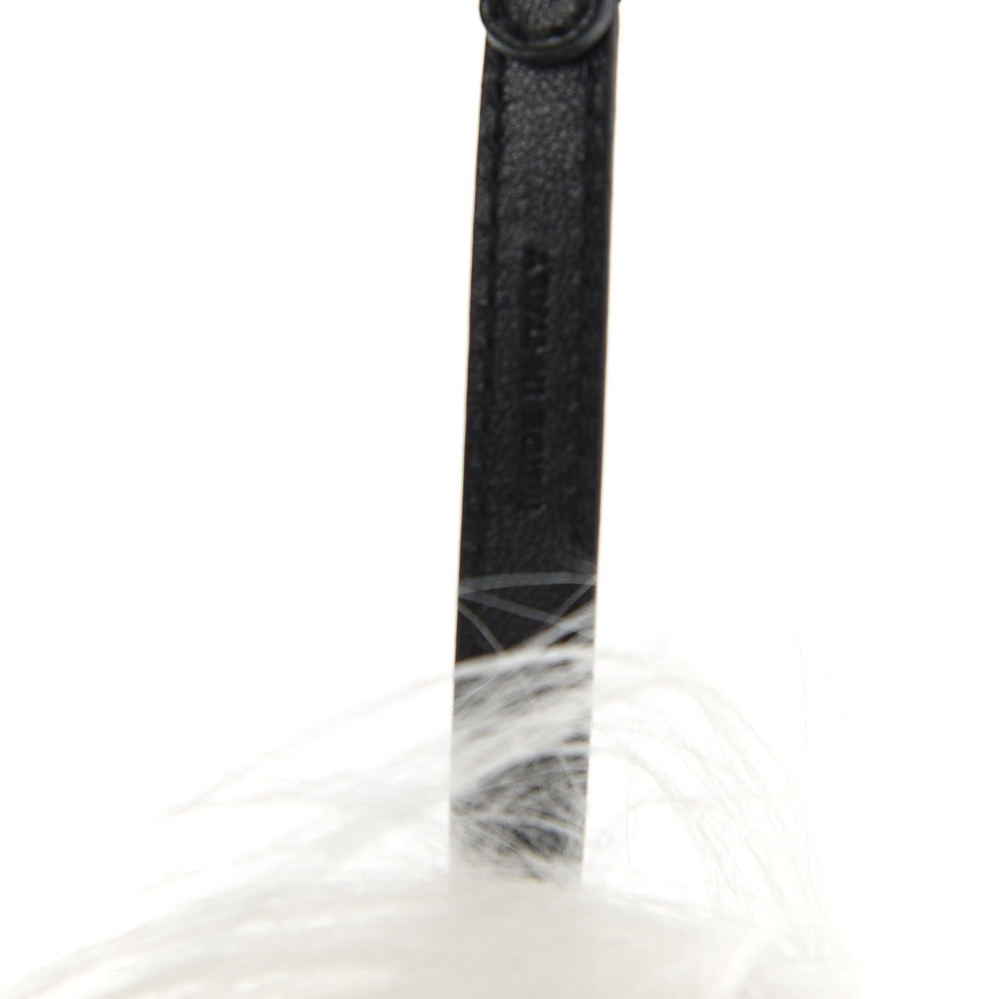Fox Goat Mink Fur Nappa Crystal Studded Mini Karlito Tuxedo Bag Charm White Multicolor
