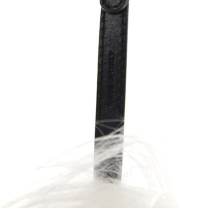 Fendi Fox Goat Mink Fur Nappa Crystal Studded Mini Karlito Tuxedo Bag Charm White Multicolor 3 of 4