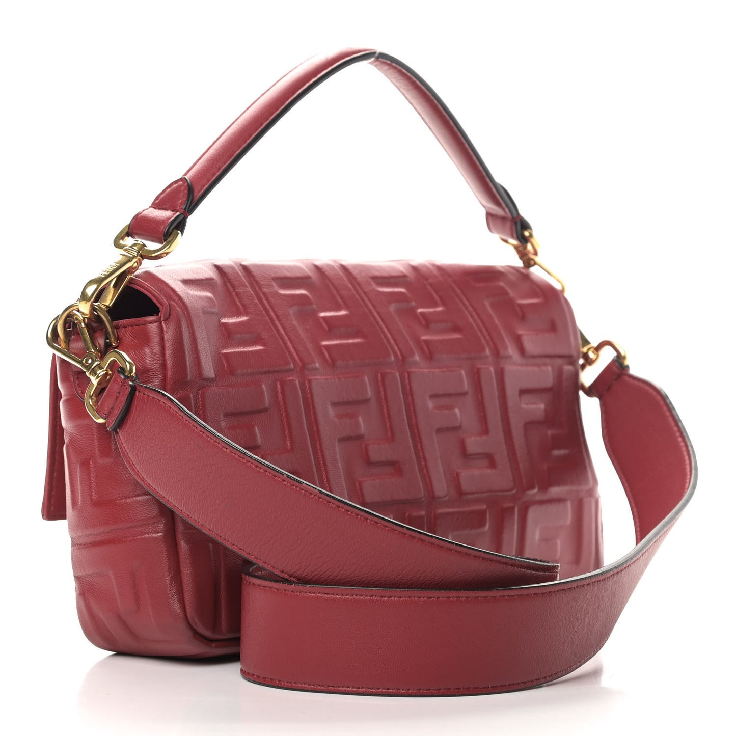 Nappa FF 1974 Embossed Baguette Fragola