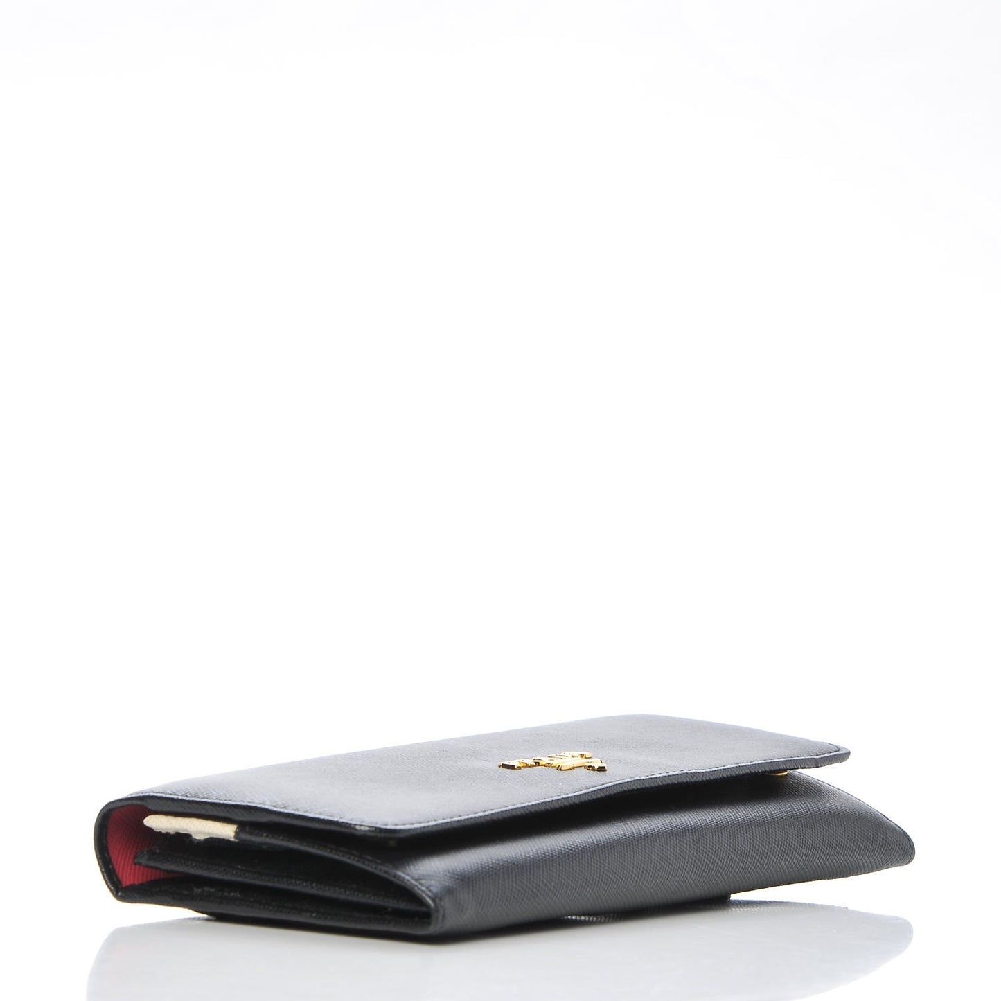 Saffiano Multicolor Continental Flap Wallet Black Peonia