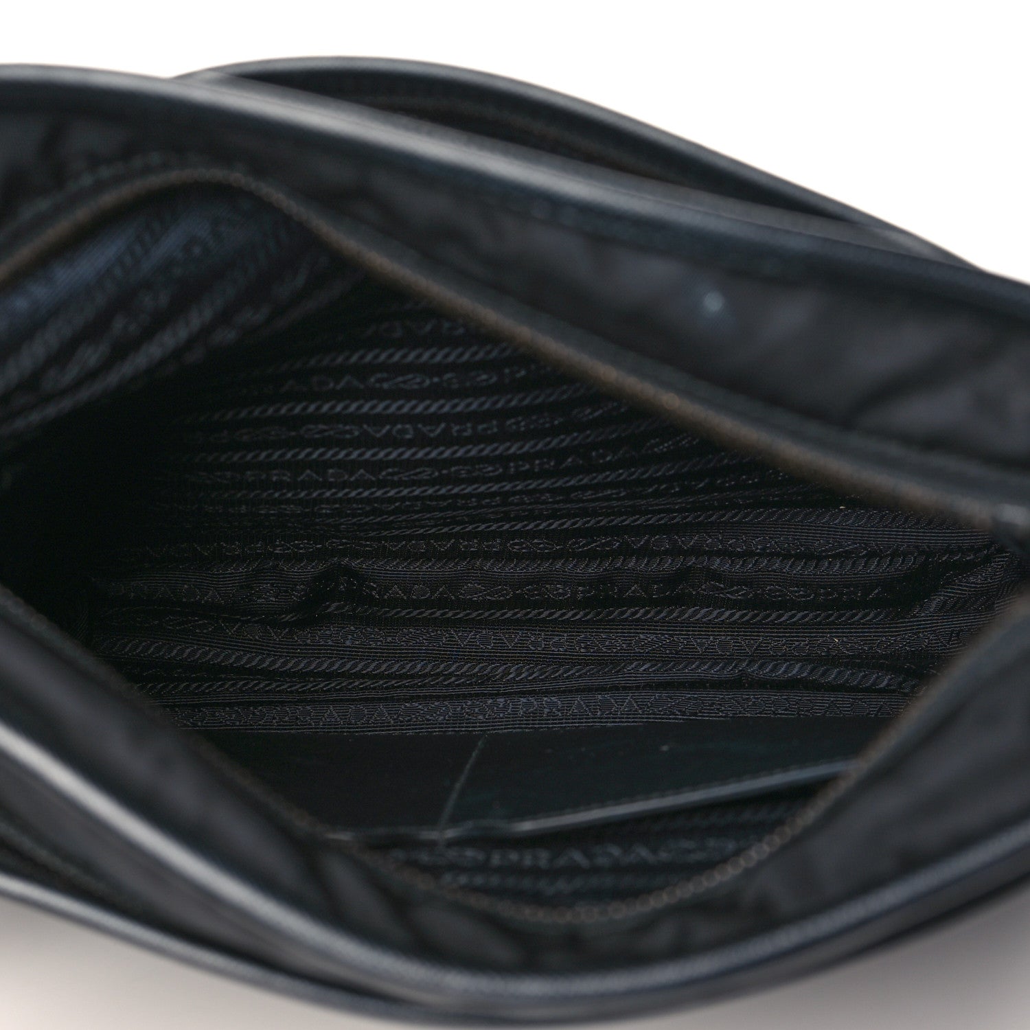 Prada Tessuto Nylon Saffiano Flat Messenger Bag Black 5 of 10