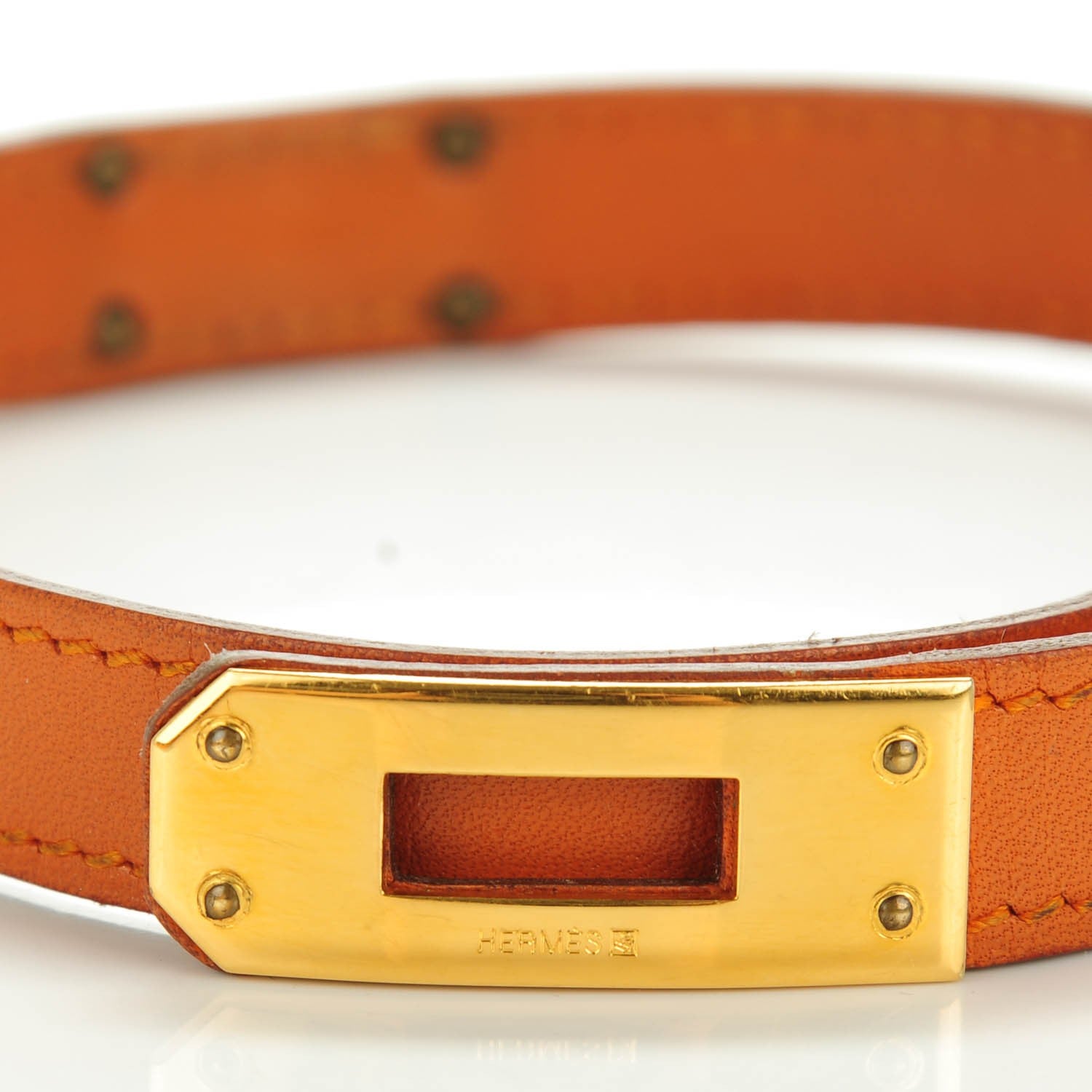 Hermes Tadelakt Kelly Double Tour Bracelet S Potiron 6 of 6