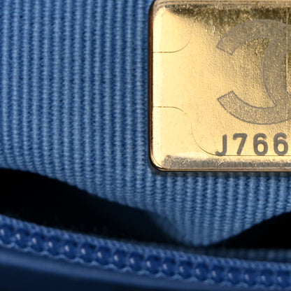 Chanel Shiny Aged Calfskin Quilted Nano Kelly Shopper Blue 7 of 11