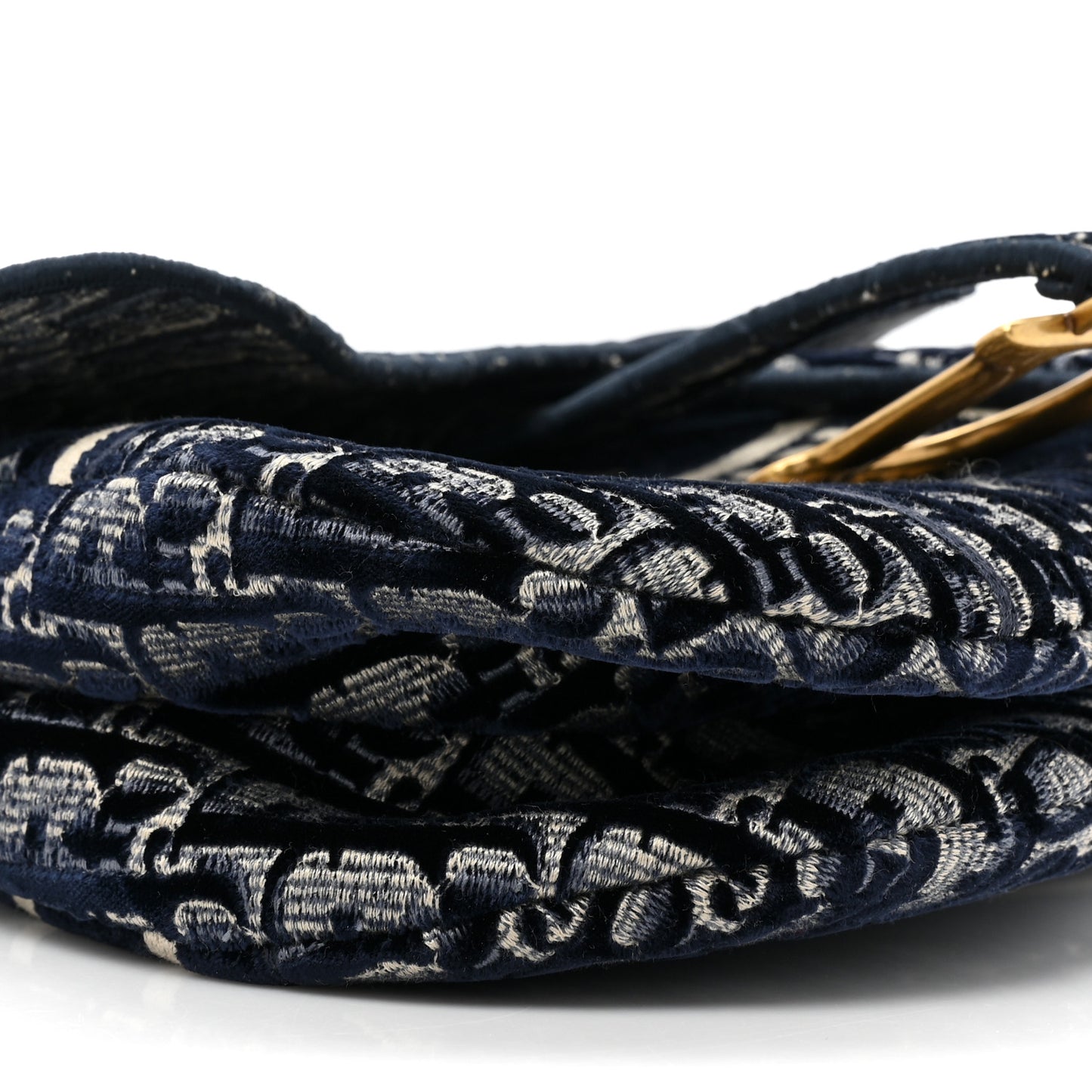 Velvet Oblique Saddle Bag Blue