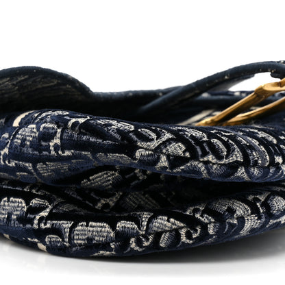 Christian Dior Velvet Oblique Saddle Bag Blue 9 of 9