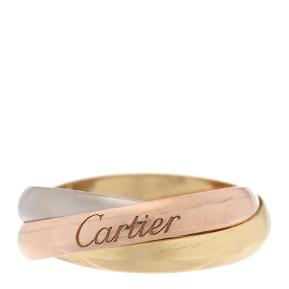 Cartier 18K Pink Yellow White Gold Small Trinity Ring 47 4 1 of 5