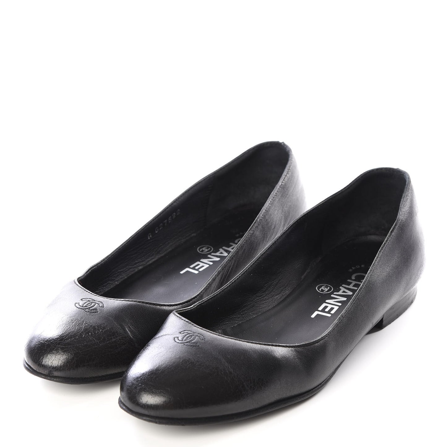 Lambskin CC Ballerina Flats 35.5 Black