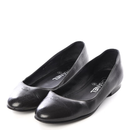 Chanel Lambskin CC Ballerina Flats 35.5 Black 3 of 9