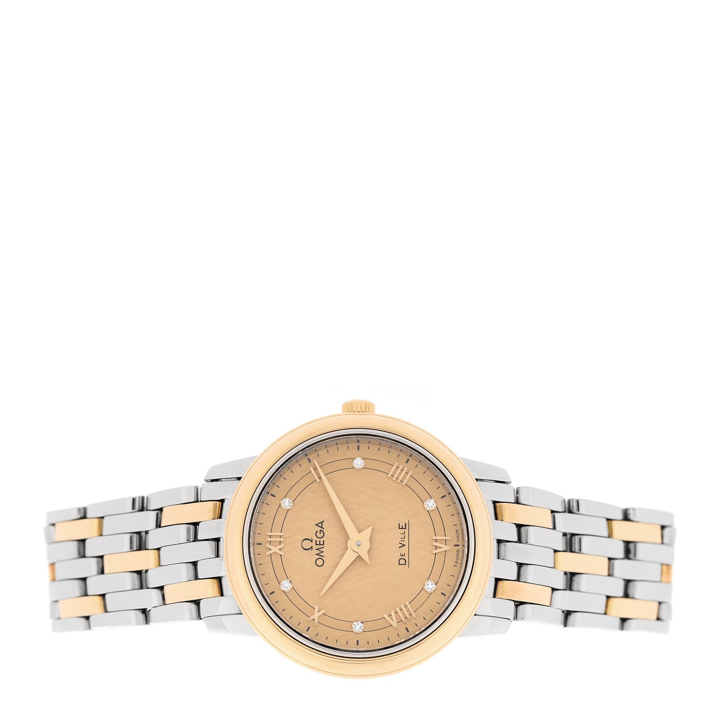 Stainless Steel 18K Red Gold 27mm De Ville Prestige Quartz Watch Champagne 424.20.27.60.52.003