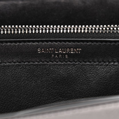 Saint Laurent Metallic Calfskin Monogram Chain Wallet Argento 6 of 11