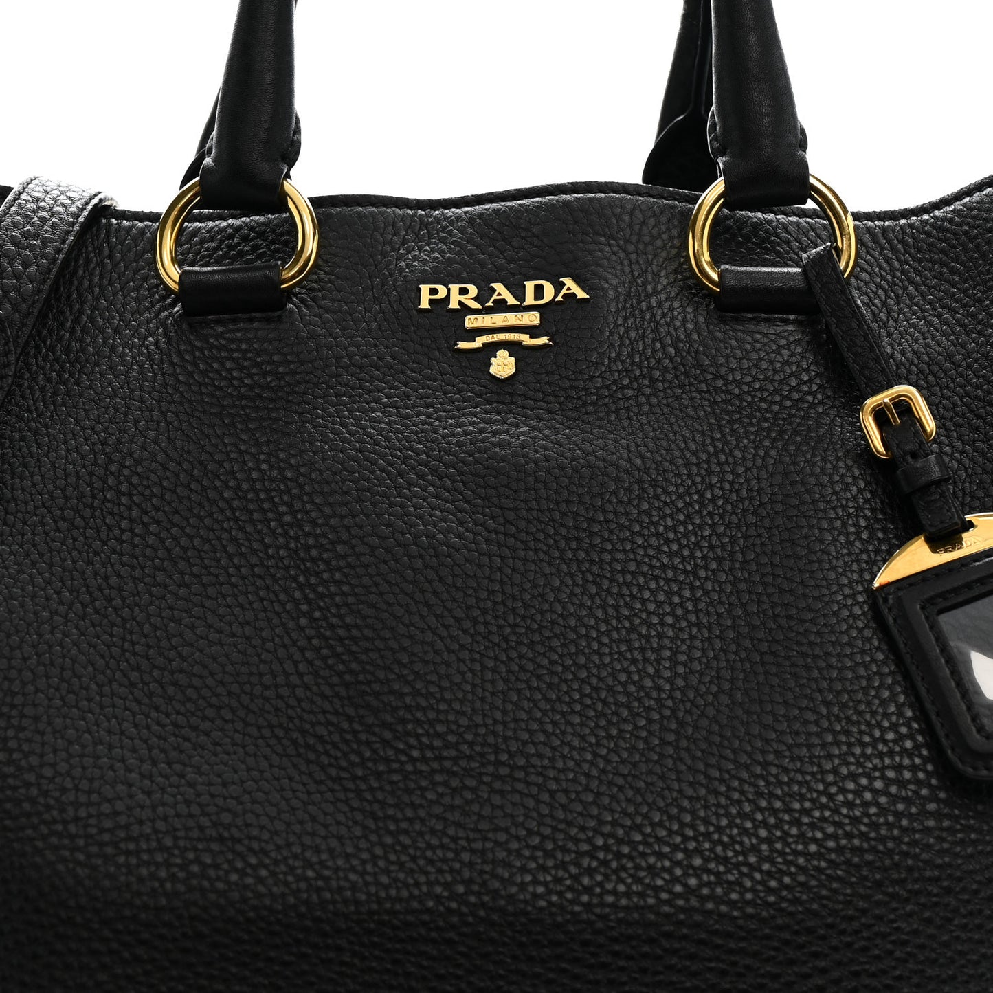 Vitello Daino Side Zip Tote Black