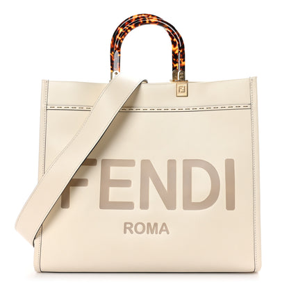 Fendi Vitello King Plexiglass Medium Fendi Sunshine Shopper Tote White Ice 1 of 9