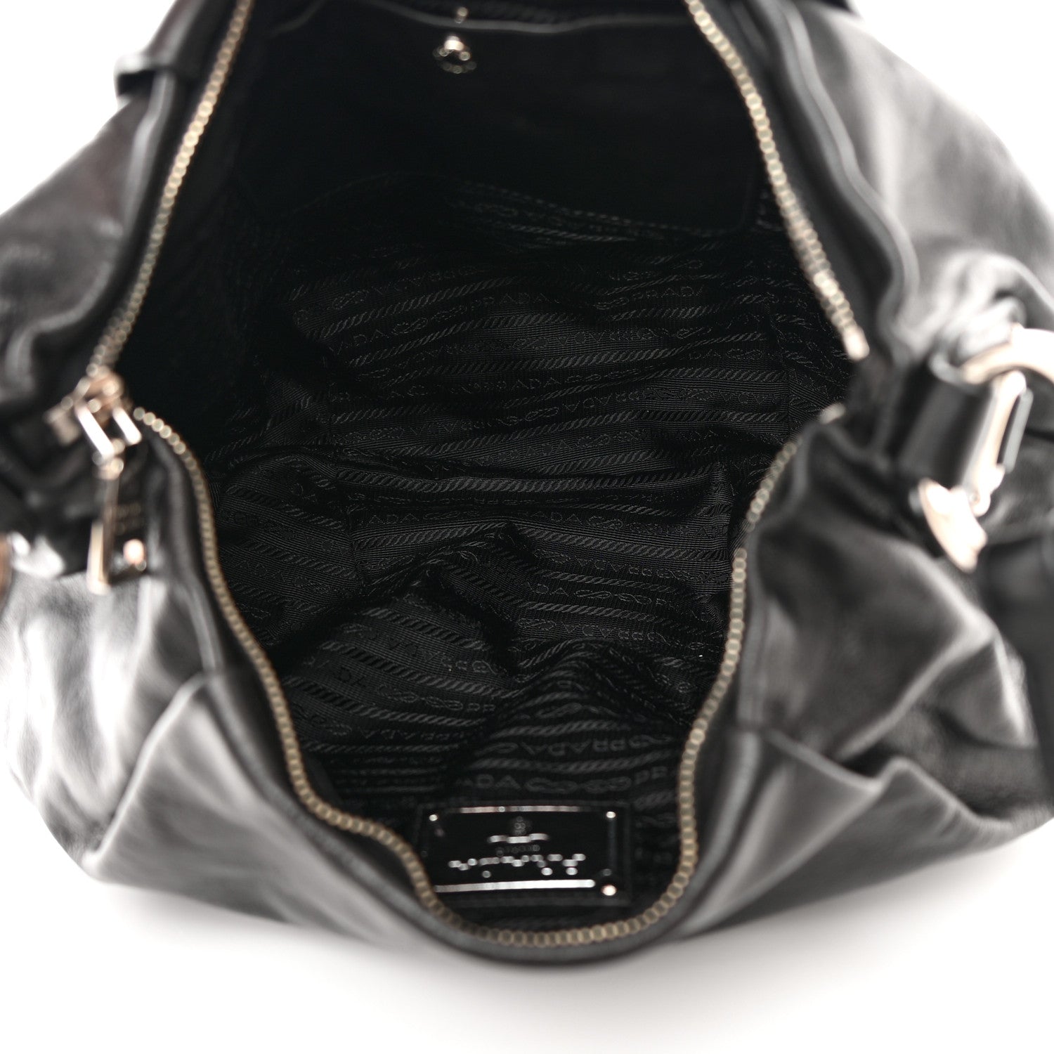 Prada Soft Calf Hobo Black 5 of 13