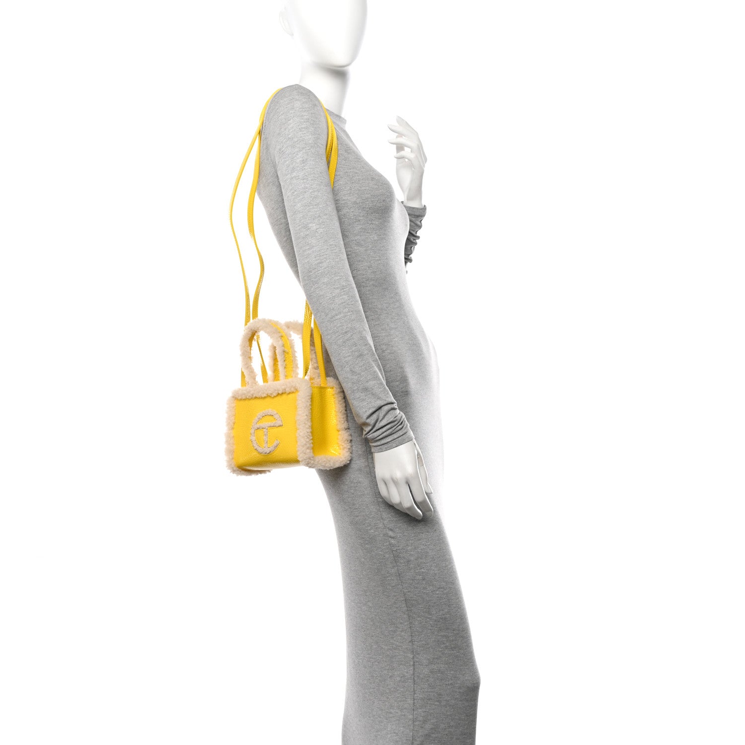 Telfar X UGG Crinkle Patent Shearling Small Shopping Bag Taxi 3 of 10