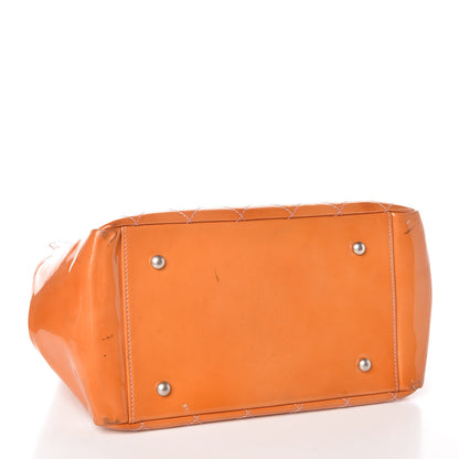 Chanel Patent Quilted Timeless Tote Orange 4 of 17