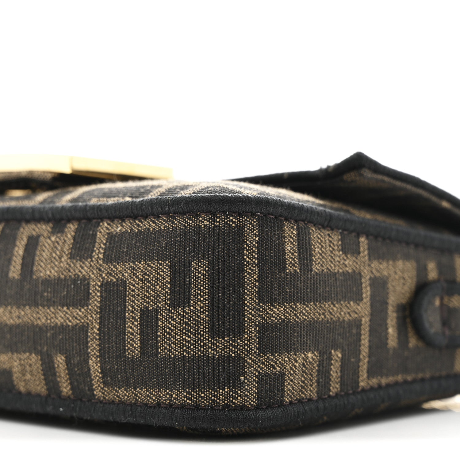 Fendi Fabric Jacquard FF 1974 Mini Baguette Tobacco Moro Black 10 of 10