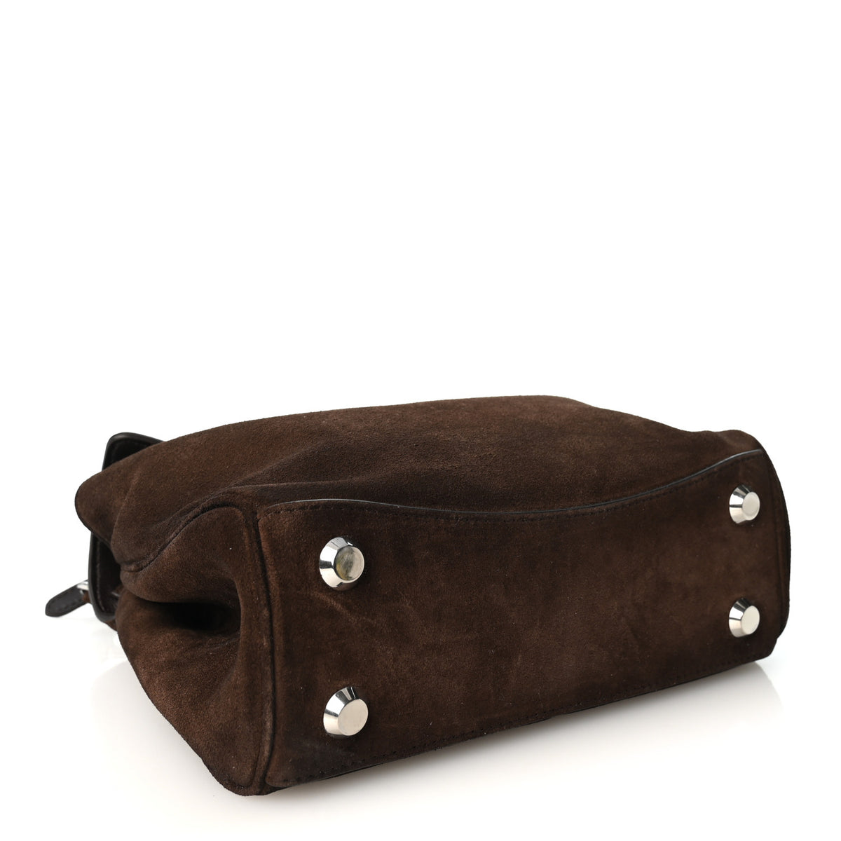 Waxed Suede Mini Rodeo Top Handle Handbag Light Espresso
