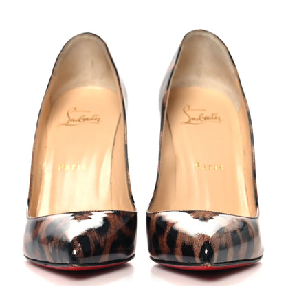Christian Louboutin Patent Glitter Leopard Print Pigalle Follies 100 Pumps 37 Gold 3 of 9