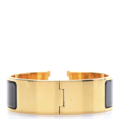 Hermes Enamel Wide Clic Clac H Bracelet GM Black 3 of 6