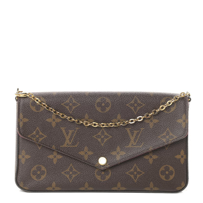 Louis Vuitton Monogram Pochette Felicie Chain Wallet Fuchsia 1 of 10
