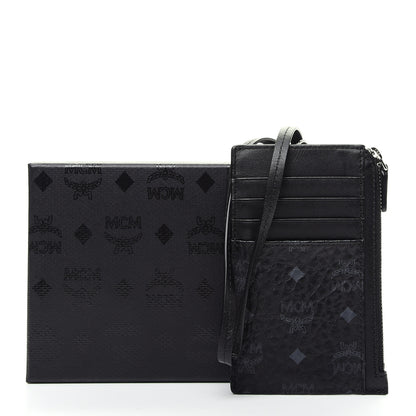 MCM Visetos Lanyard Card Holder Black 8 of 8