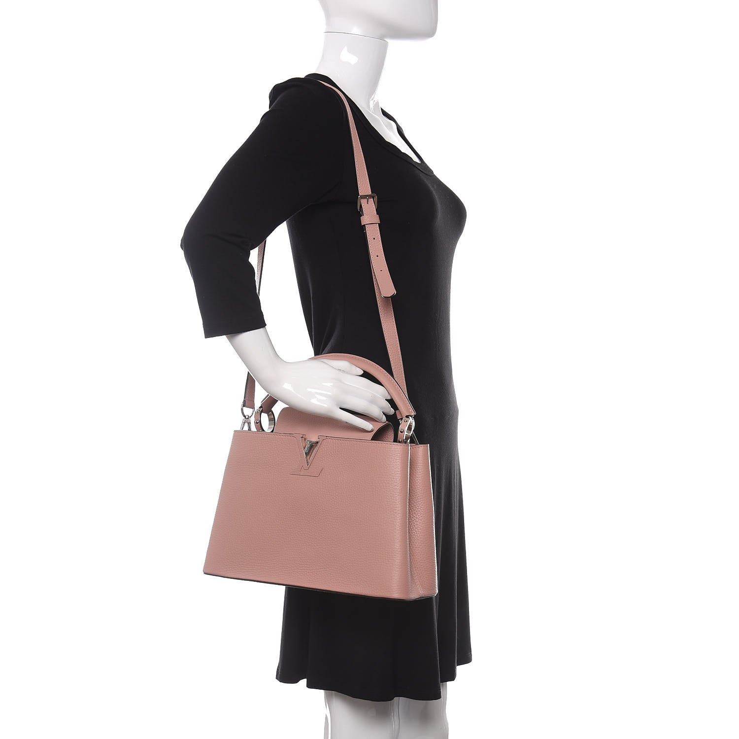 Louis Vuitton Taurillon Capucines PM Magnolia 2 of 10