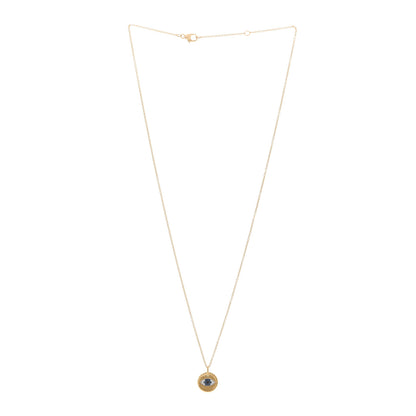 David Yurman 18K Yellow Gold Blue Sapphire Diamond Evil Eye Necklace 3 of 4