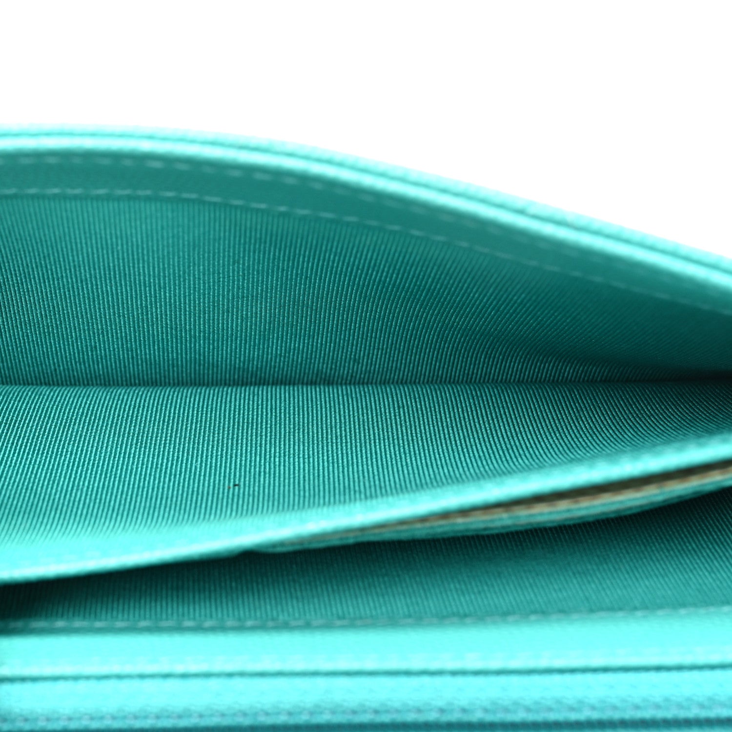 Chanel Caviar Quilted Large Gusset Flap Wallet Turquoise 9 of 21
