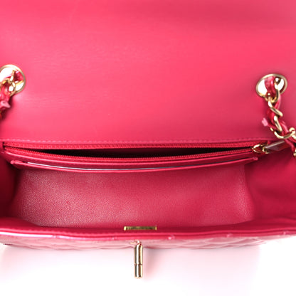 Chanel Shaded Patent Calfskin Quilted Mini Rectangular Flap Pink Dark Pink 5 of 10