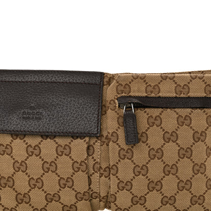 Gucci GG Monogram Web Double Pocket Belt Bag Dark Brown 8 of 13